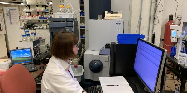 A researcher uses the mass spectrometry resource