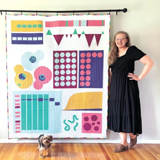 Science stitches: Graduate student Macy Sprunger designed and made this quilt representing her PhD work. (Photo credit: Macy Sprunger)